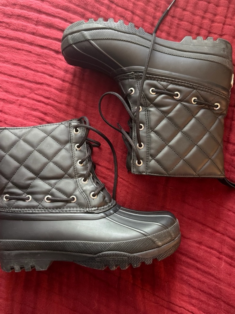 SPERRY Quilted Lace-Up Rain Boots